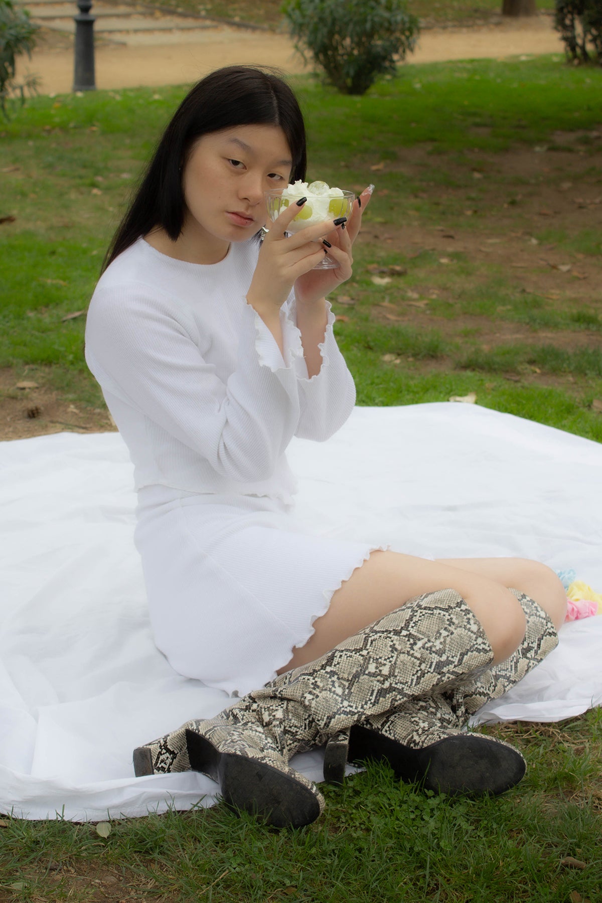 camiseta blanca mujer manga larga