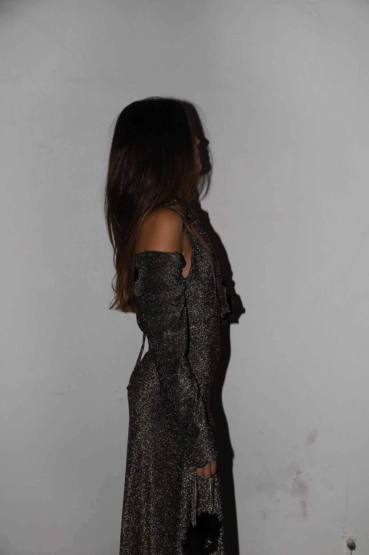 vestido punto lurex negro