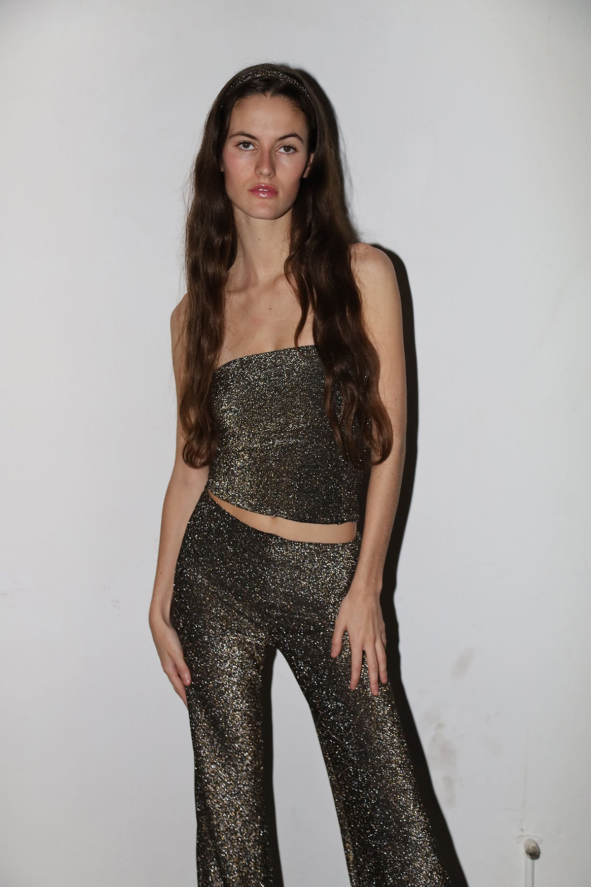 conjunto punto lurex negro con brillo