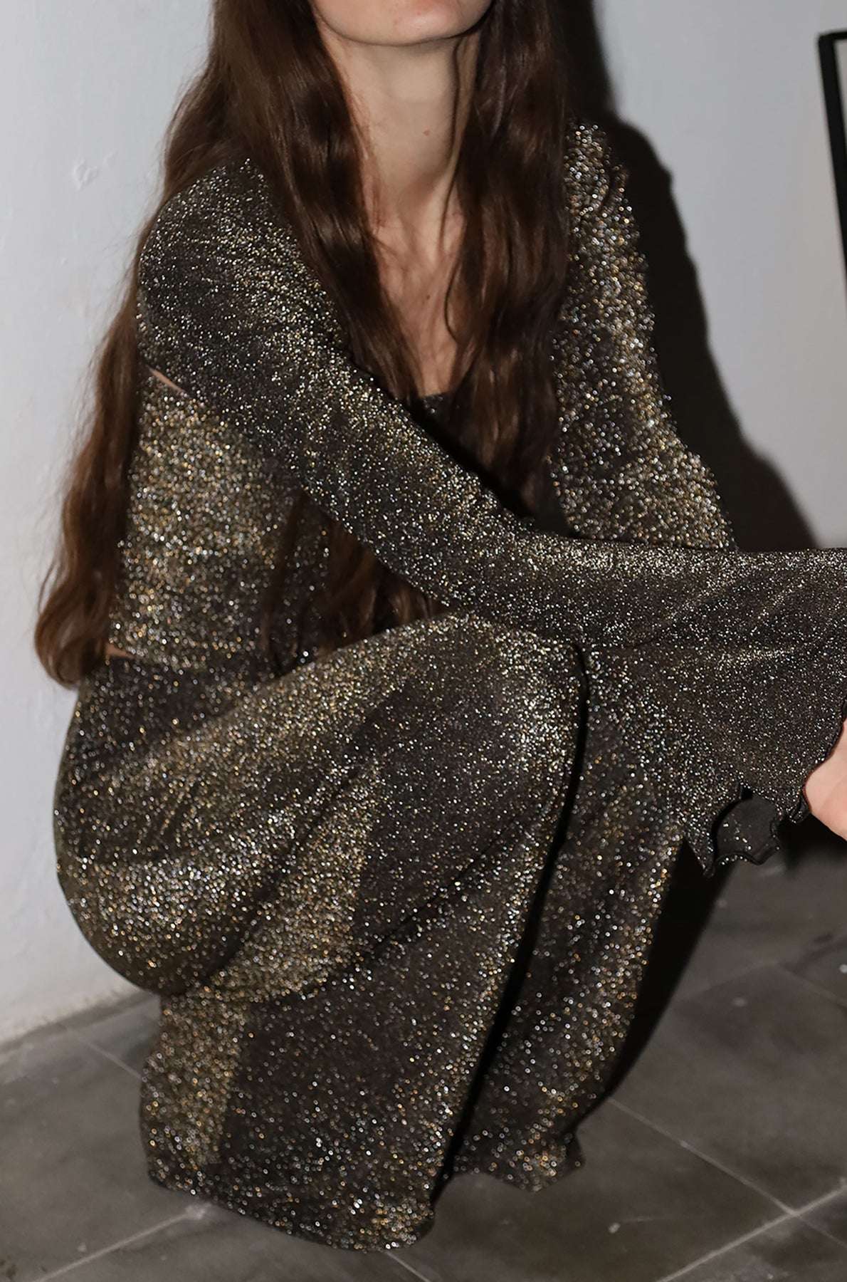 conjunto punto lurex negro con brillo