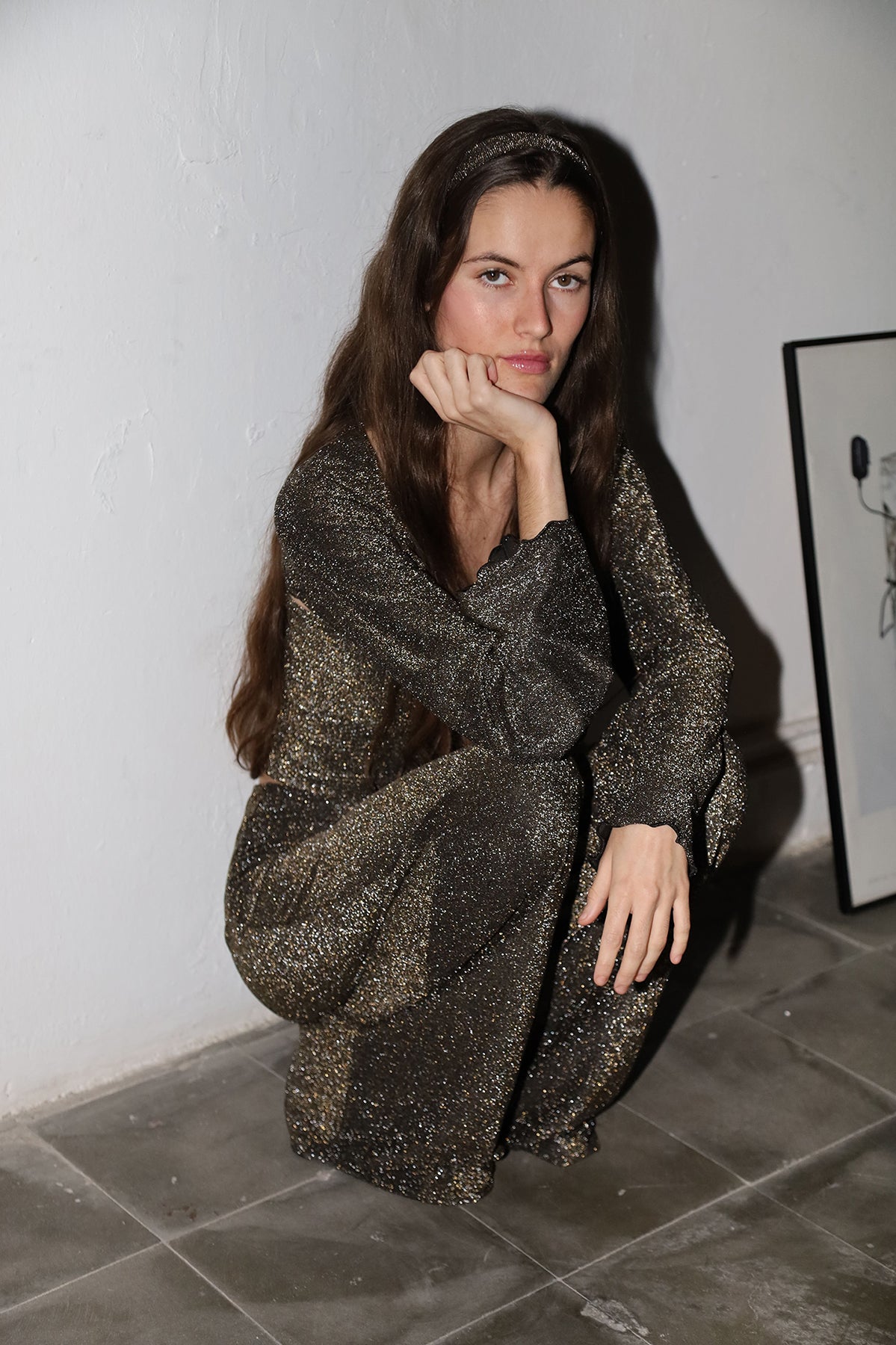 conjunto punto lurex negro con brillo