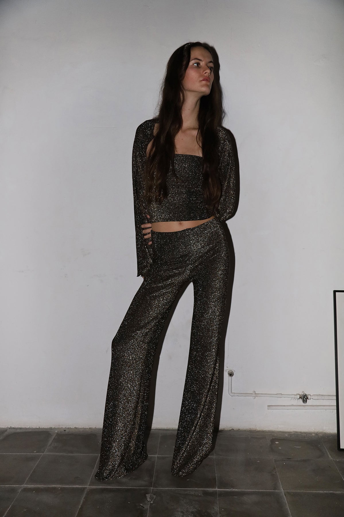 Pantalón glitter negro