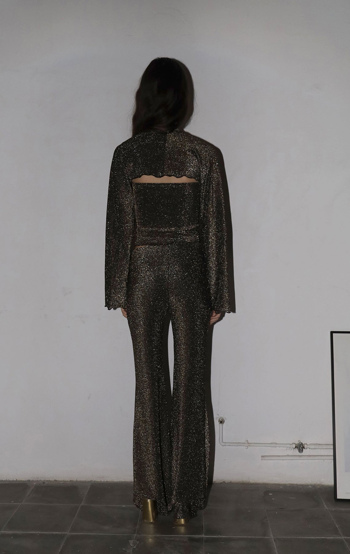 conjunto punto lurex negro con brillo