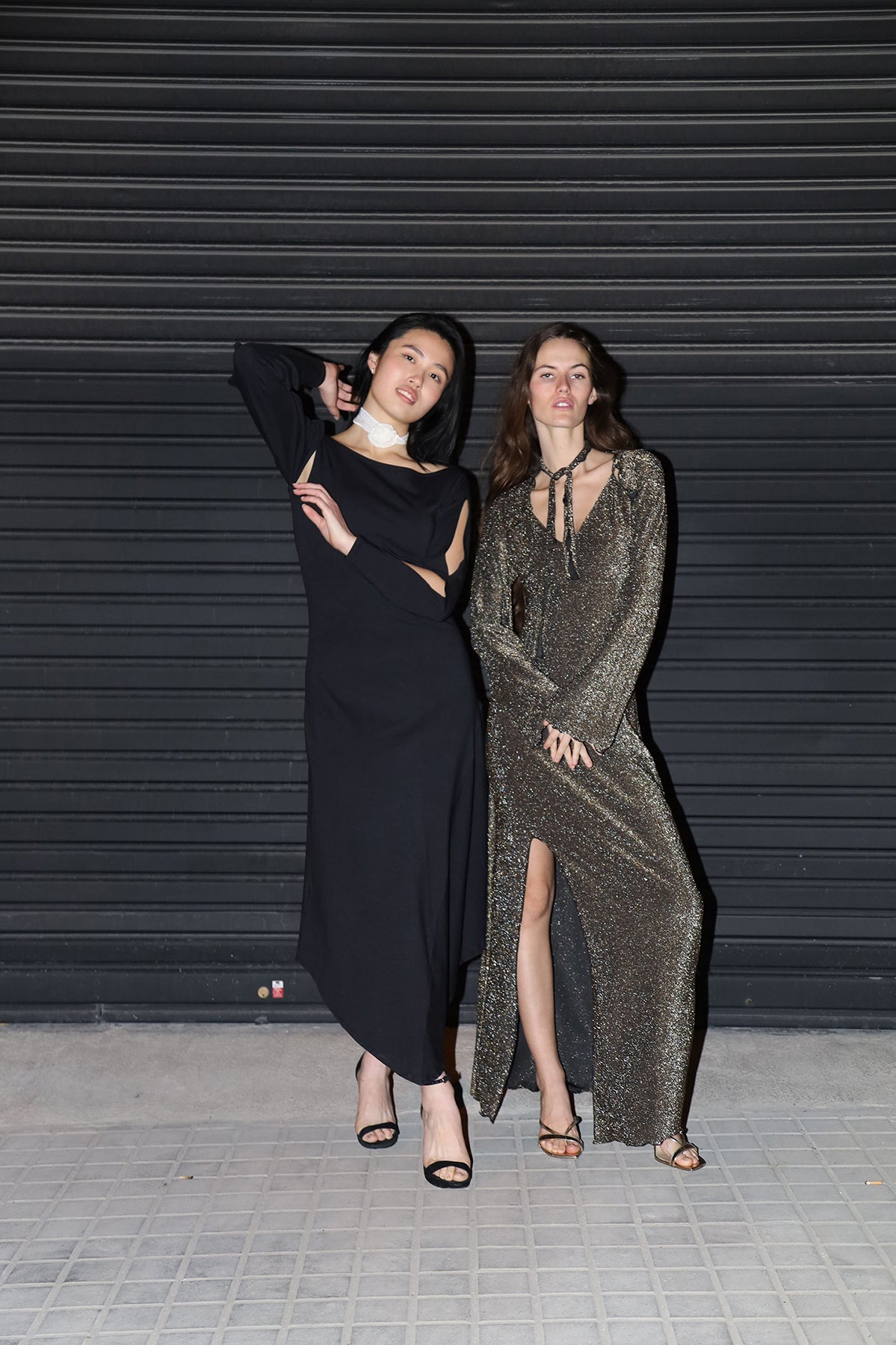 vestido punto lurex negro