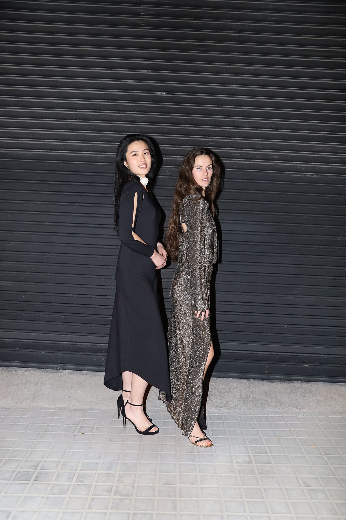 vestido punto lurex negro