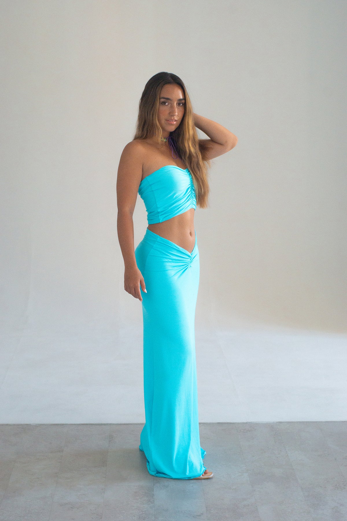 top color turquesa sin mangas